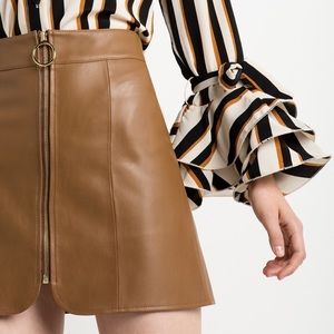 Brown Pleather Skirt
